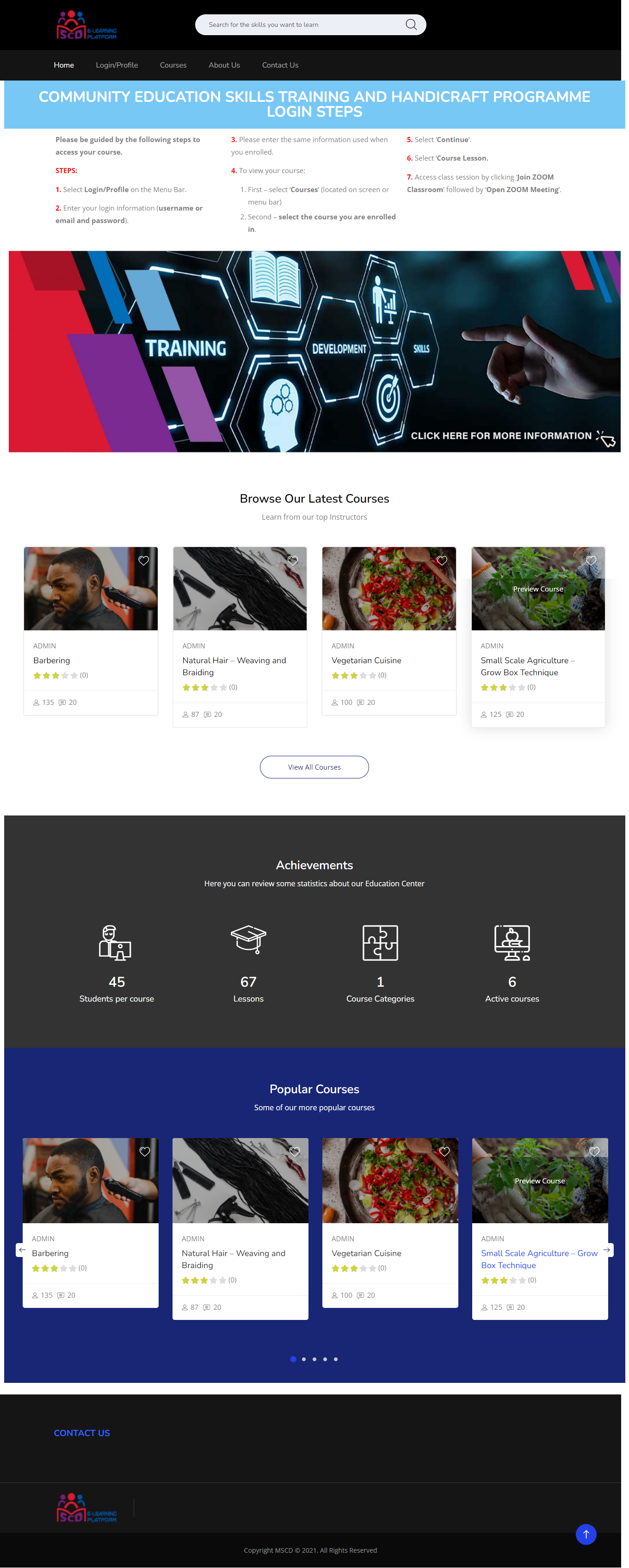 MINISTRY OF SPORTS AND COMMUNITY DEVLOPMENT LMS TRAINING WEBSITE